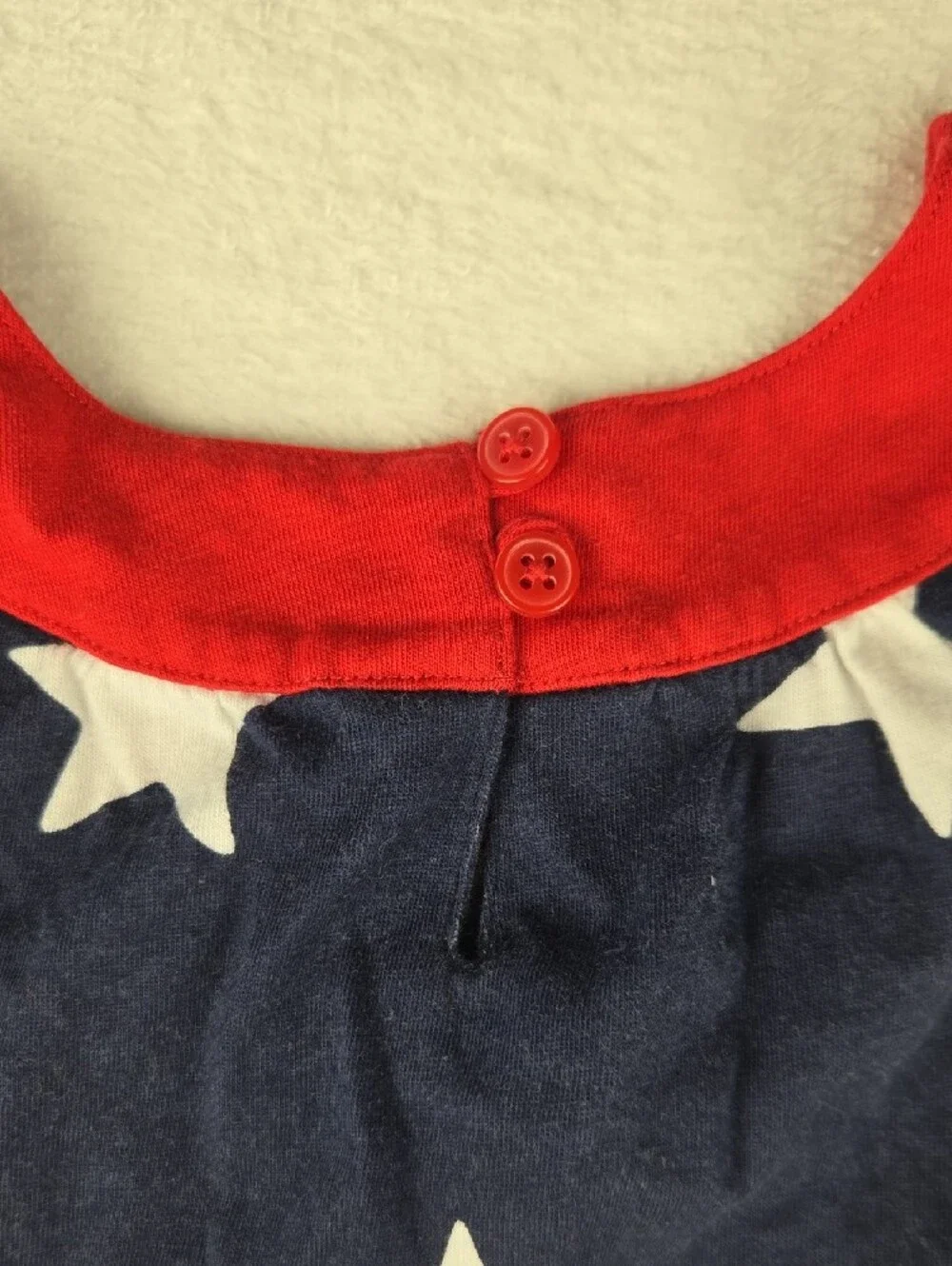 Carter's Flag Dress Size 3T Blue Red Stars Sleeveless Pockets